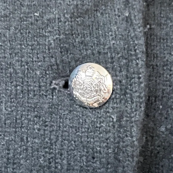 Lauren Ralph Lauren 100% Wool Knit Sweater Blazer Black jacket Sz M - Picture 5 of 9